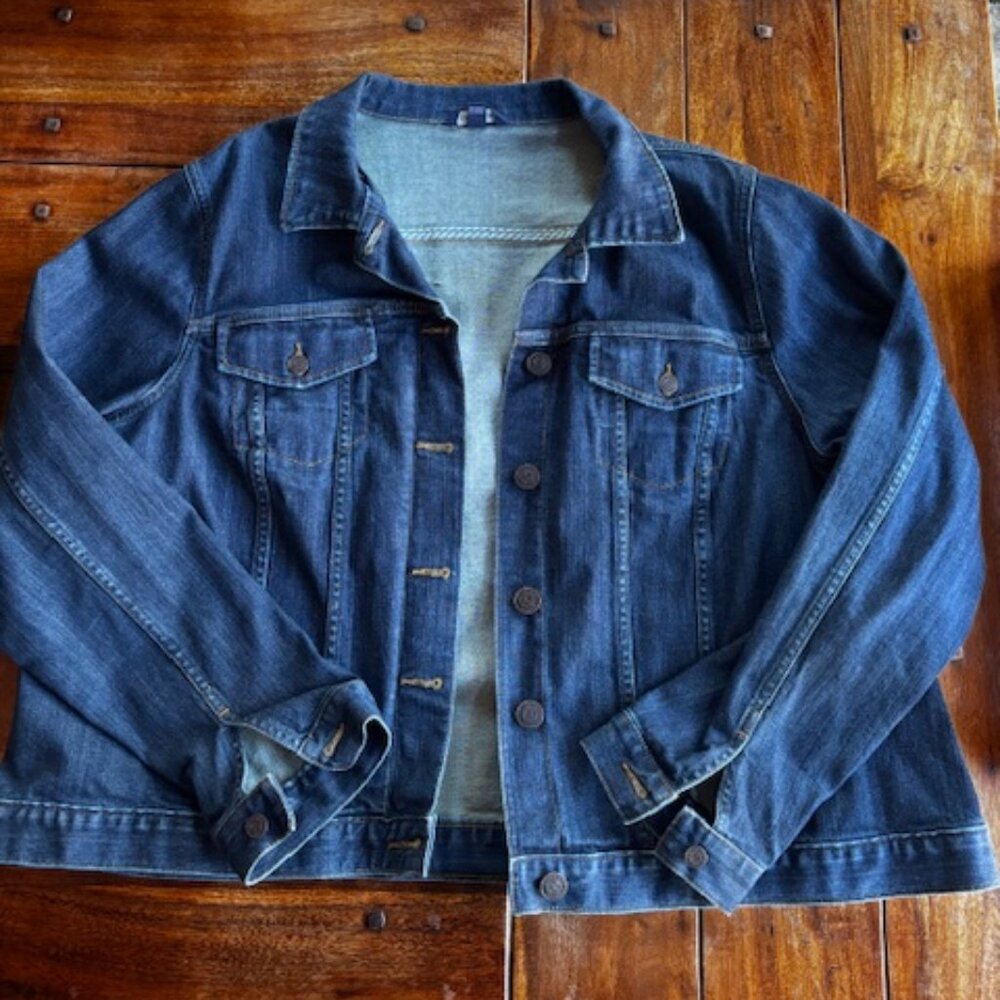 Land's End Women's Plus Size Long Sleeve Denim Jacket 2X, 20W - 22W